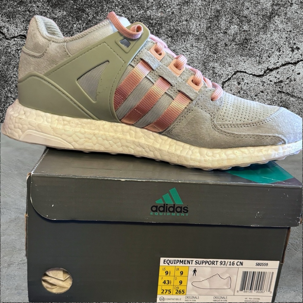 adidas Equipment Support 93/16 CN Gray and Pink Athletic Shoes 9.5M β’ Worn once